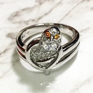 NEW 14K White Gold on Sterling Silver Snake Ring